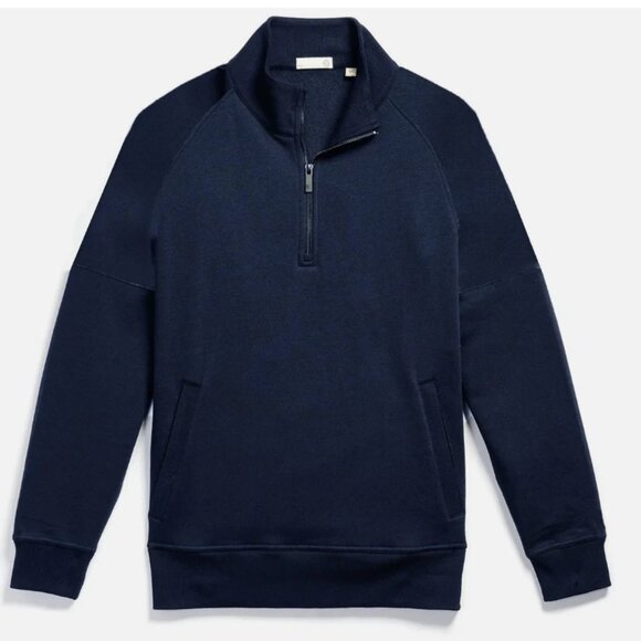 Tasc Performance Transcend Fleece 1/4 Zip Pullover Sweater $128 in Classic Navy - Picture 1 of 10